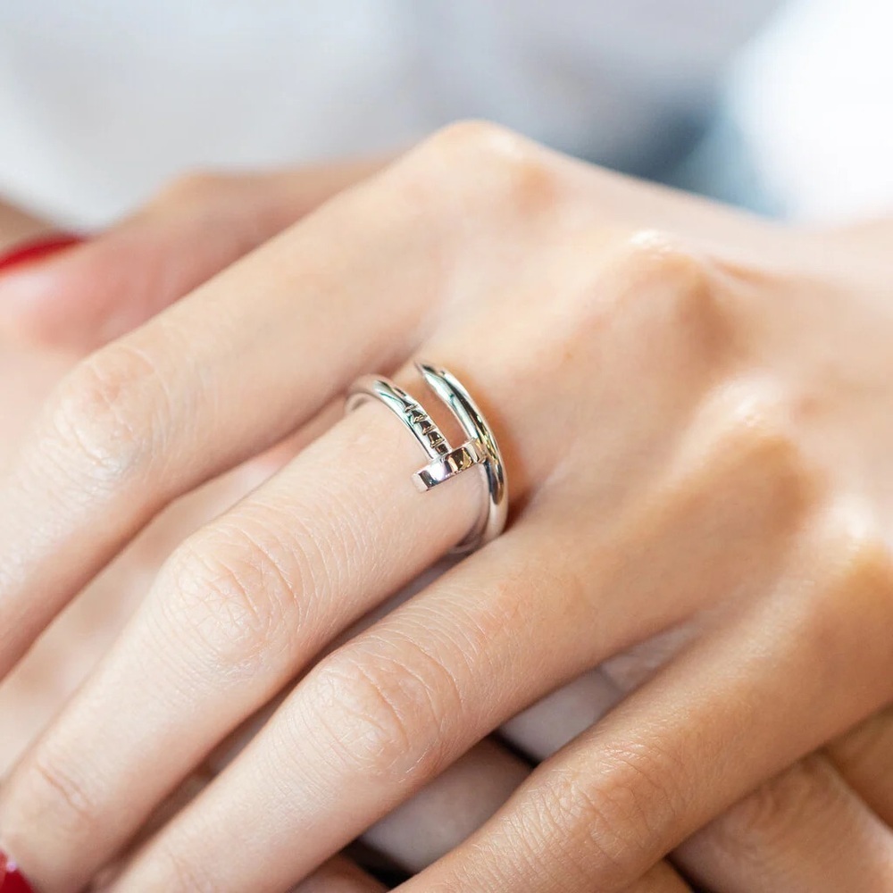 NEW Generic Stainless Steel Screw Nail Ring in Silver
